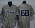 Custom Fan-Made Dellin Betances New York Yankees #68 Grey Baseball Jersey