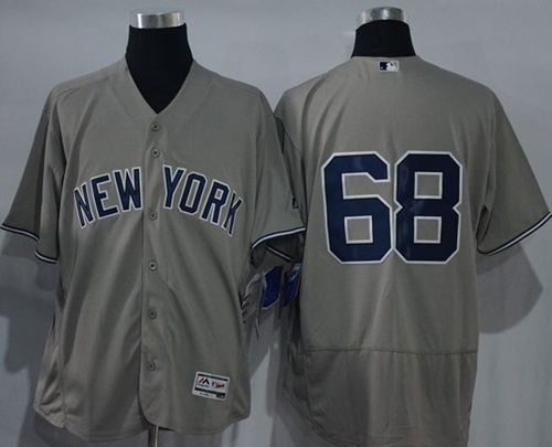 Custom Fan-Made Dellin Betances New York Yankees #68 Grey Baseball Jersey