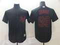 Custom Fan-Made Aaron Judge Shadow New York Yankees #99 Black Baseball Jersey