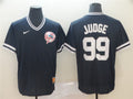 Custom Fan-Made Aaron Judge New York Yankees #99 Black Throwback Baseball Jersey