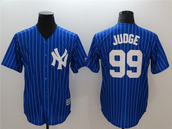 Custom Fan-Made Aaron Judge New York Yankees #99 Blue Baseball Jersey
