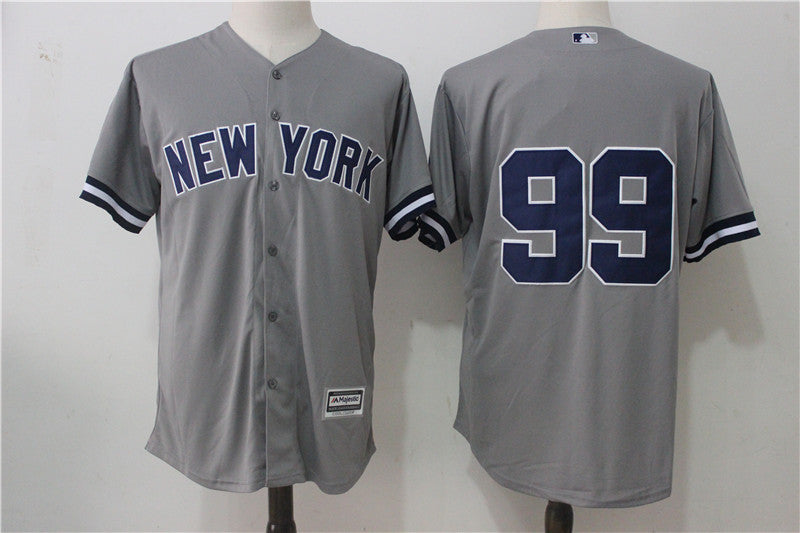 Custom Fan-Made Aaron Judge New York Yankees #99 Grey Baseball Jersey