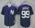 Custom Fan-Made Aaron Judge New York Yankees #99 Navy 1973 Baseball Jersey
