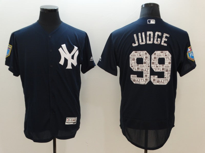 Custom Fan-Made Aaron Judge Spring Training New York Yankees #99 Navy 2018 Baseball Jersey