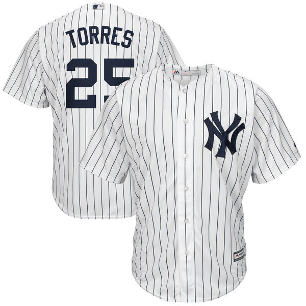 Custom Fan-Made Gleyber Torres Jersey1 New York Yankees #25 White Baseball Jersey
