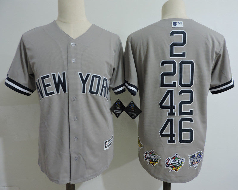 Custom Fan-Made Legendary Numbers Gray New York Yankees Baseball Jersey New York Yankees Grey Baseball Jersey