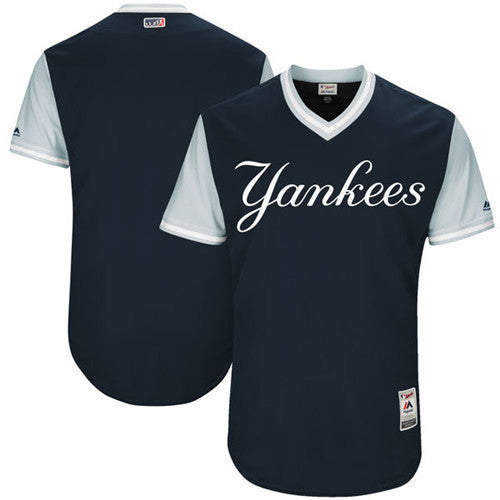 Custom Fan-Made Navy 2017 New York Yankees Baseball Jersey New York Yankees Navy 2017 Baseball Jersey