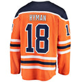 E.Oilers #18 Zach Hyman Fanatics Branded Breakaway Player Jersey Orange Stitched American Hockey Jerseys