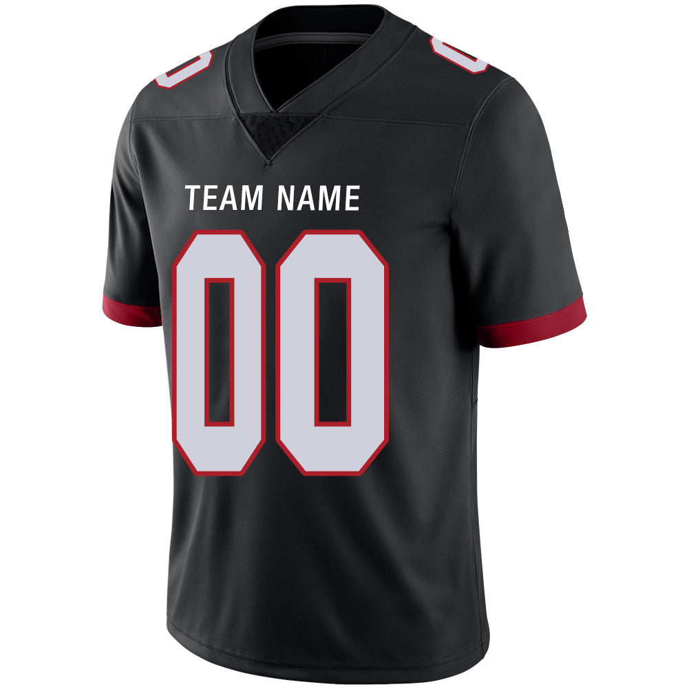 Custom black football jersey detail | GameDay Jerseys