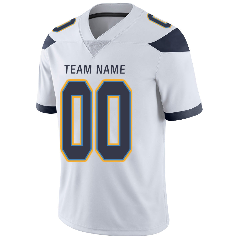 Custom white football jersey detail | GameDay Jerseys