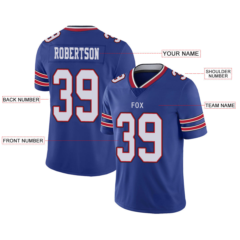 Custom blue football jersey front view | GameDay Jerseys