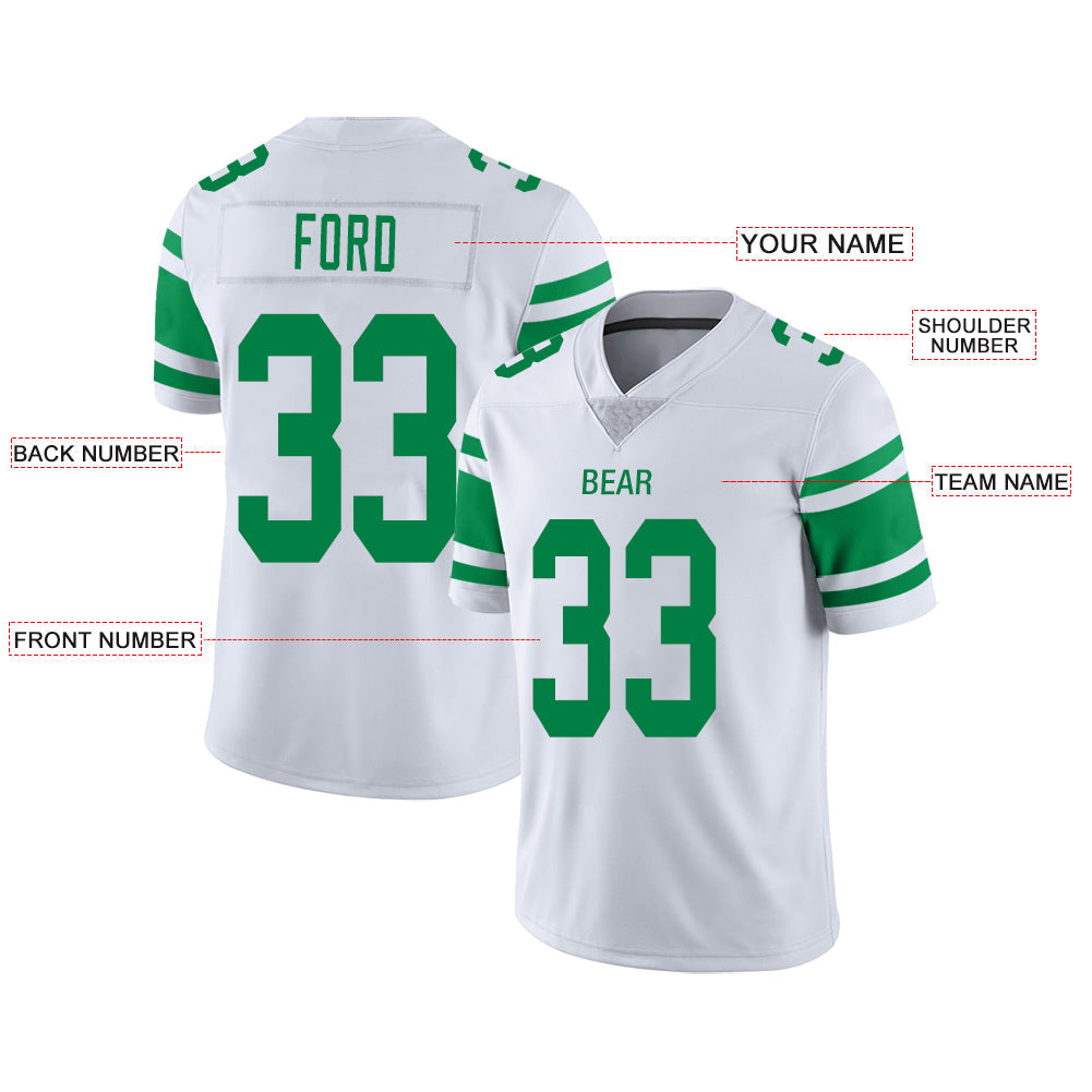 Custom white football jersey front view | GameDay Jerseys