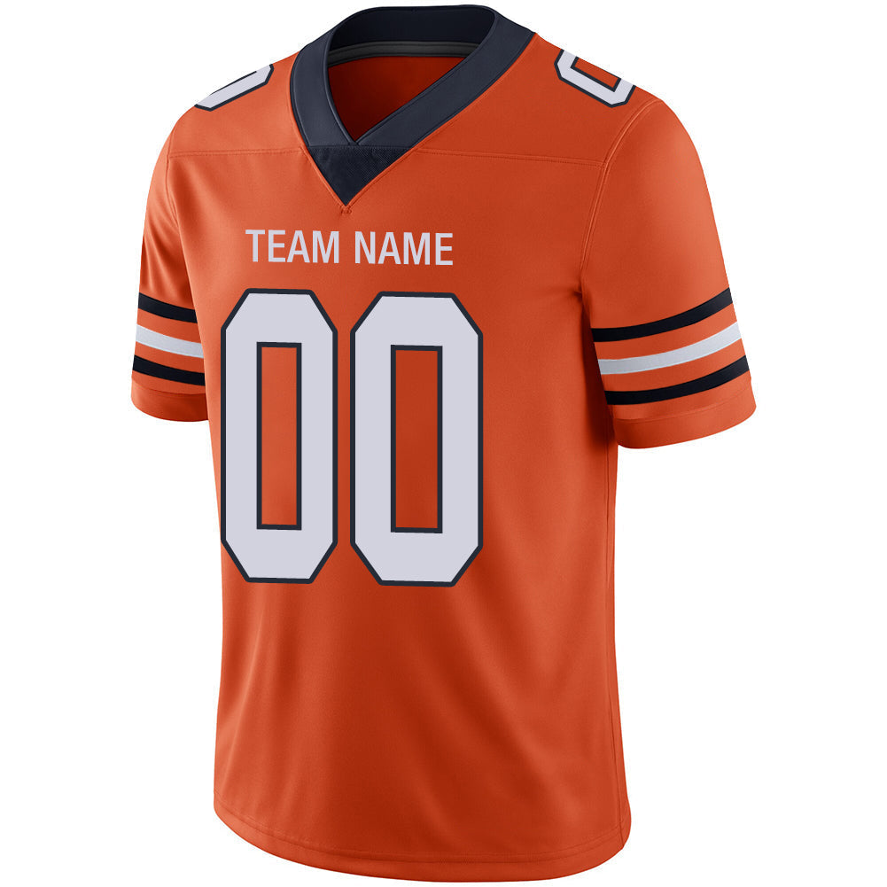 Custom orange football jersey detail | GameDay Jerseys