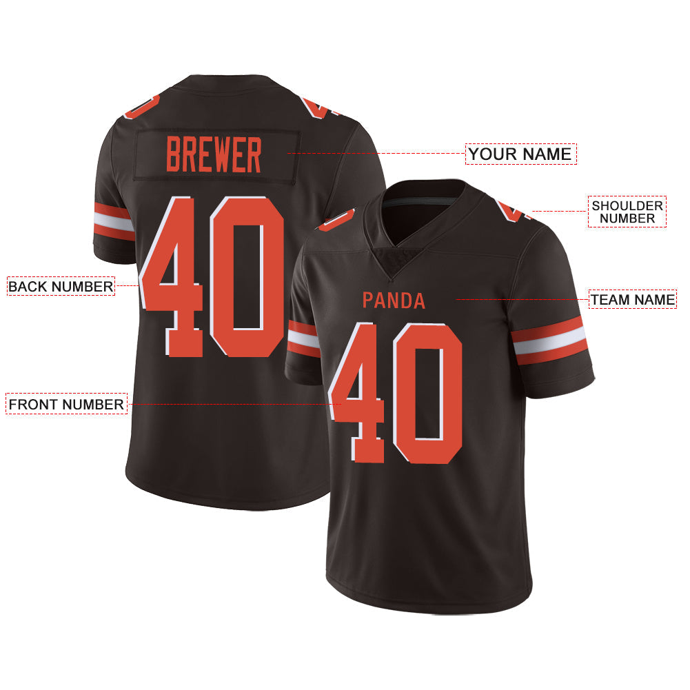 Custom brown football jersey front view | GameDay Jerseys