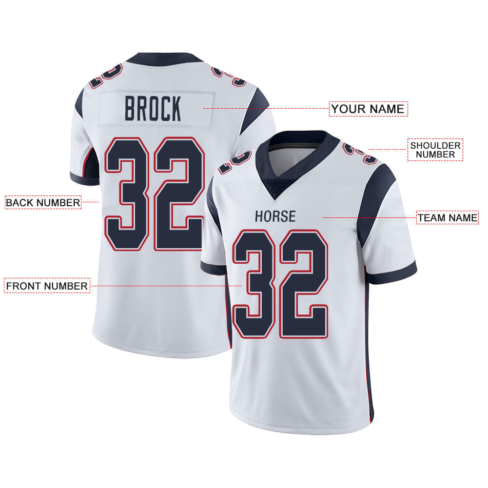 Custom white football jersey front view | GameDay Jerseys