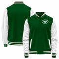 Custom NY.Jets Green-White Bomber Full-Snap Varsity Letterman Jacket