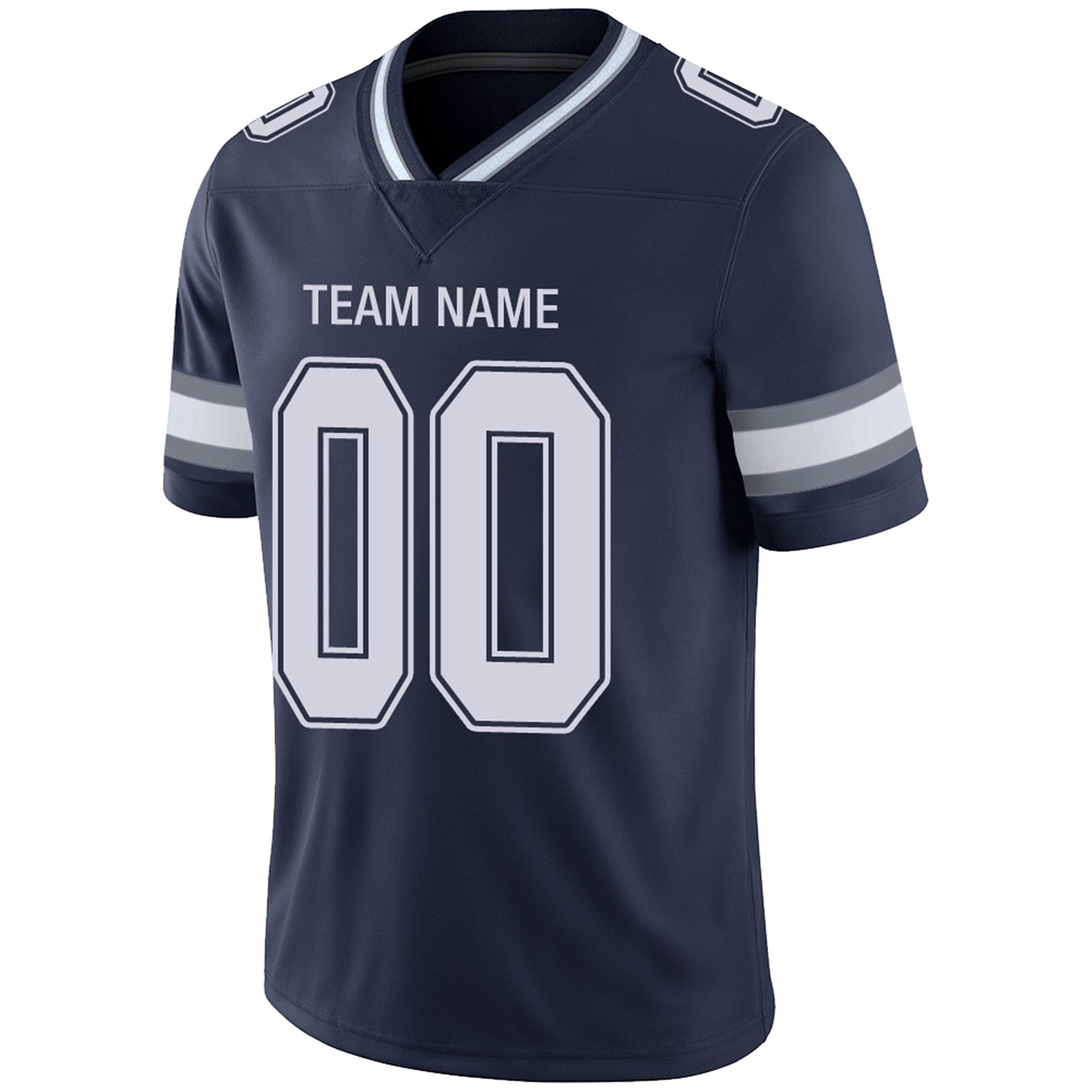 Custom navy football jersey side view | GameDay Jerseys