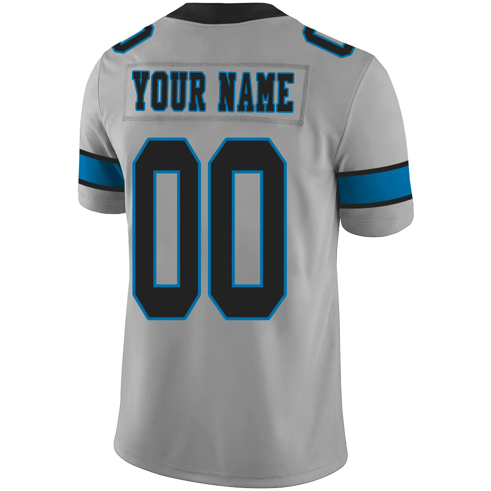 Custom grey football jersey back view | GameDay Jerseys