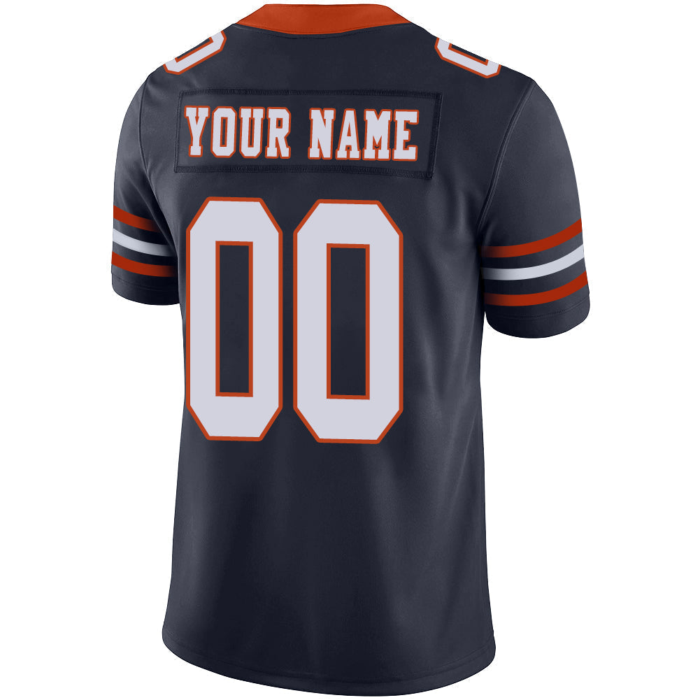 Custom navy football jersey back view | GameDay Jerseys