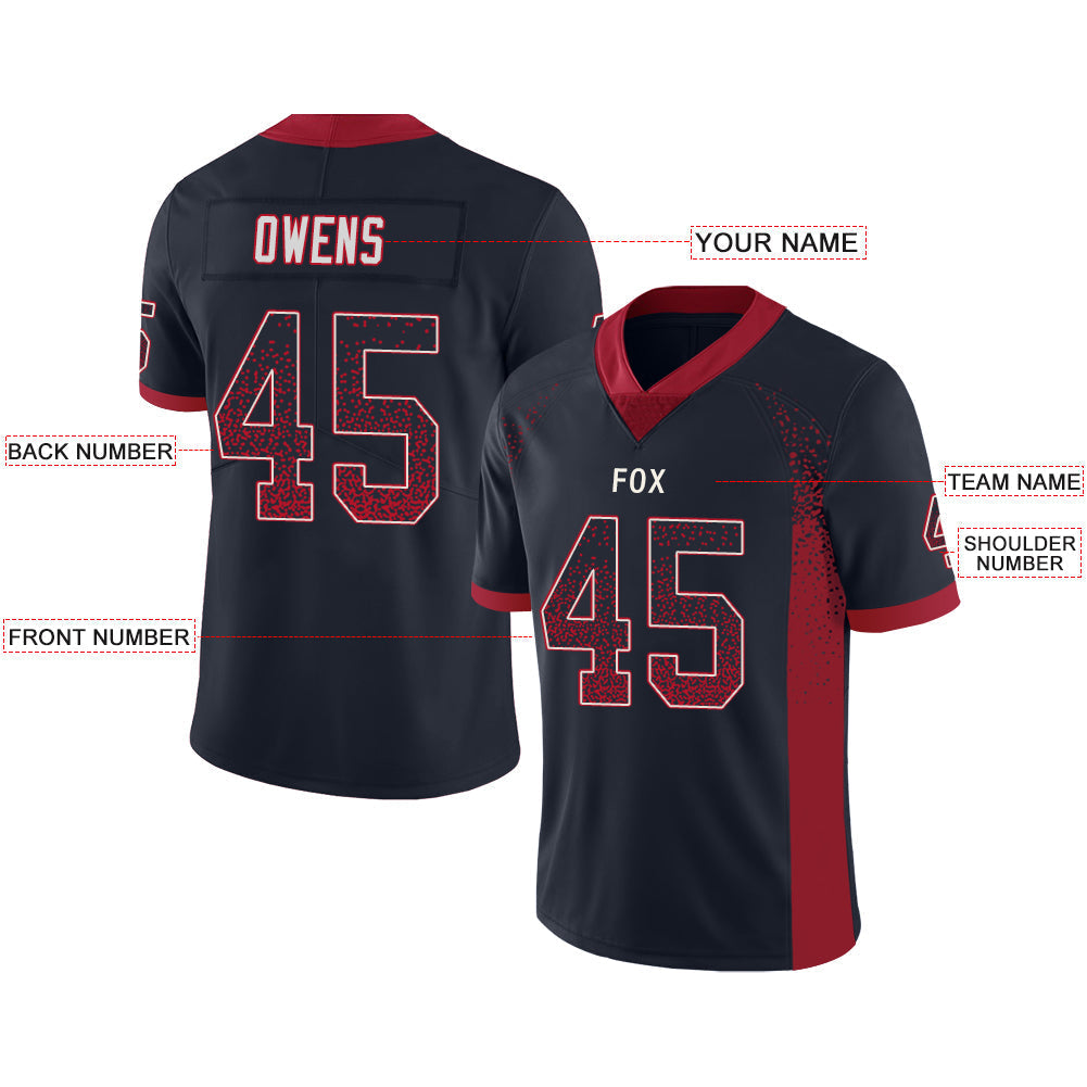 Custom black football jersey front view | GameDay Jerseys