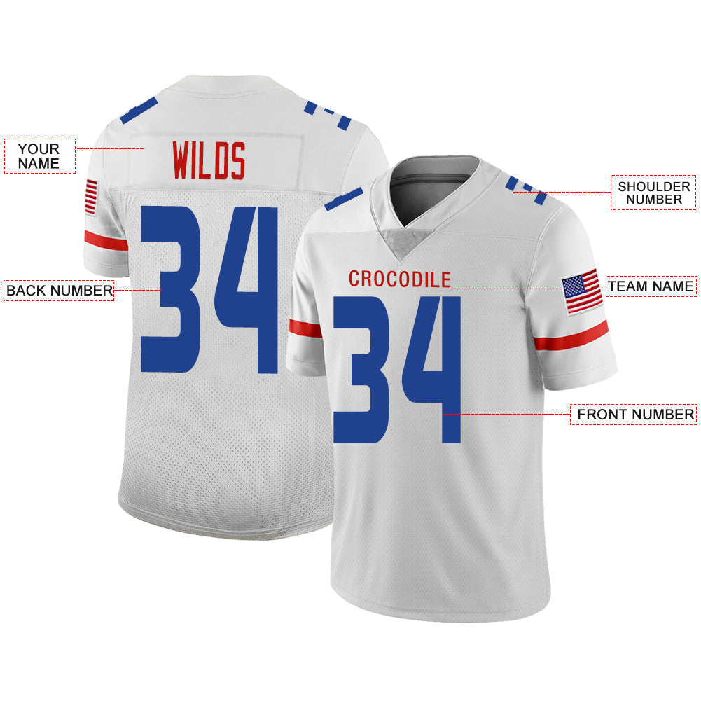 Custom white football jersey front view | GameDay Jerseys