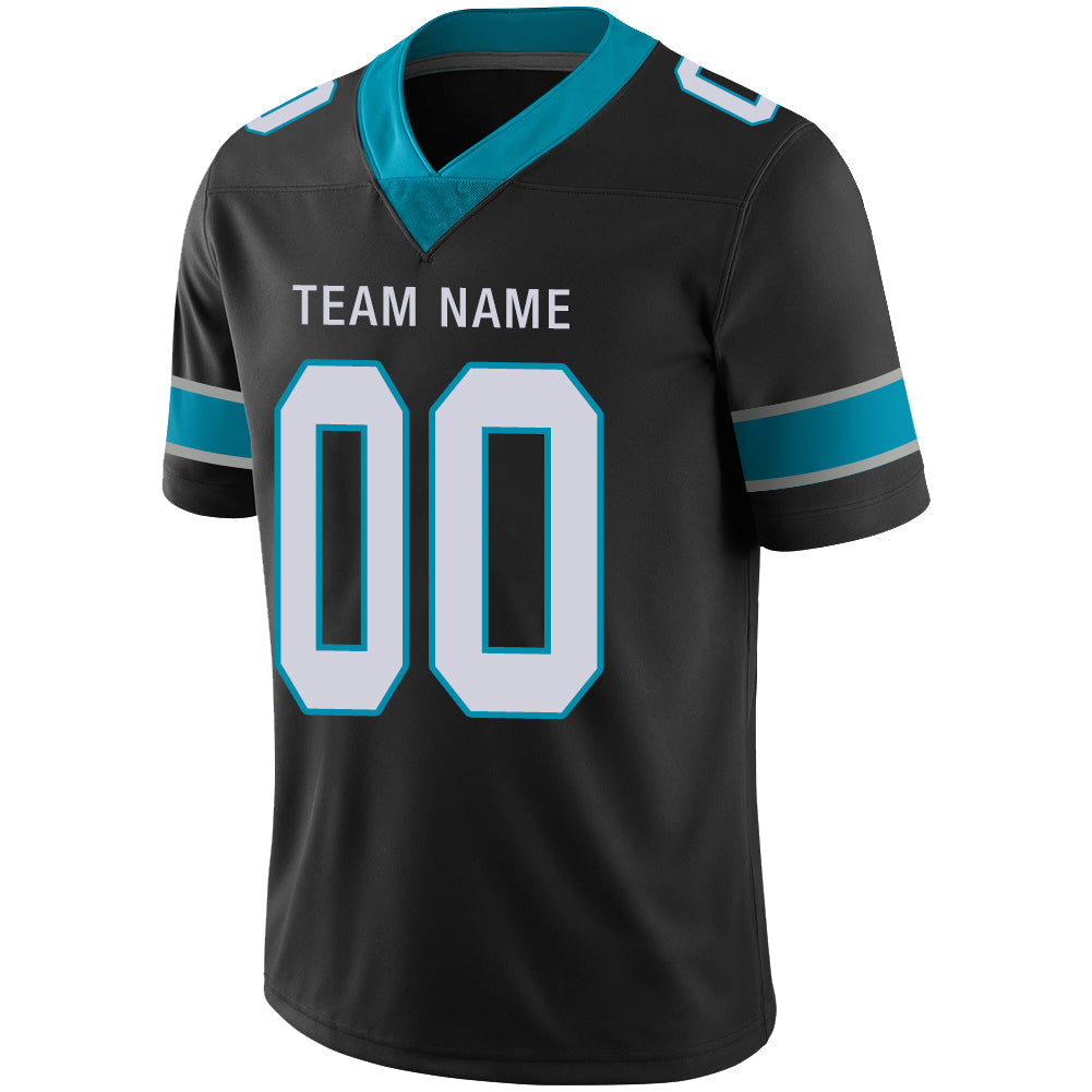 Custom black football jersey detail | GameDay Jerseys