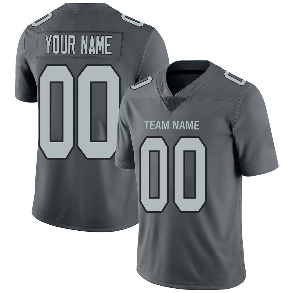 Custom grey football jersey front view | GameDay Jerseys