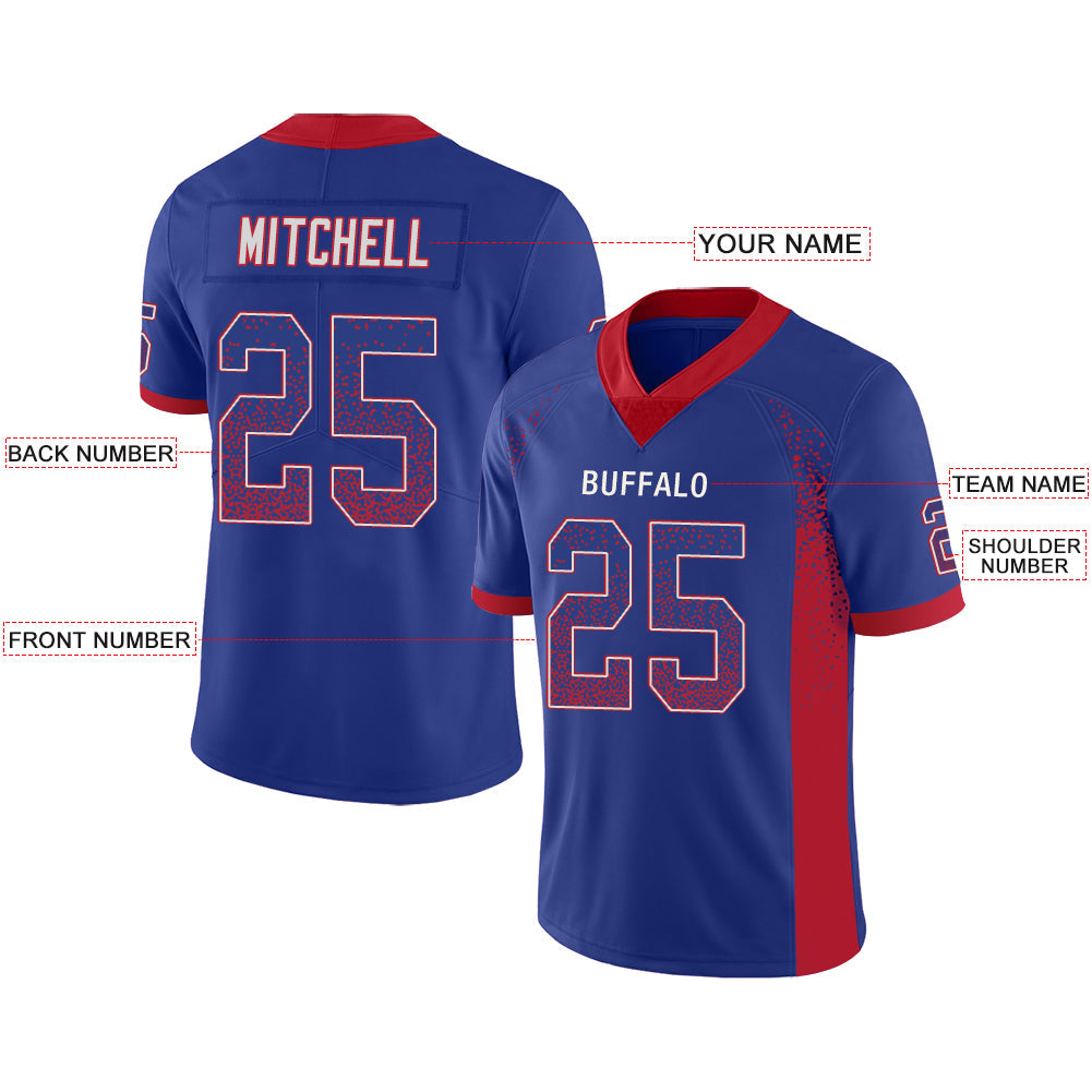 Custom blue football jersey front view | GameDay Jerseys