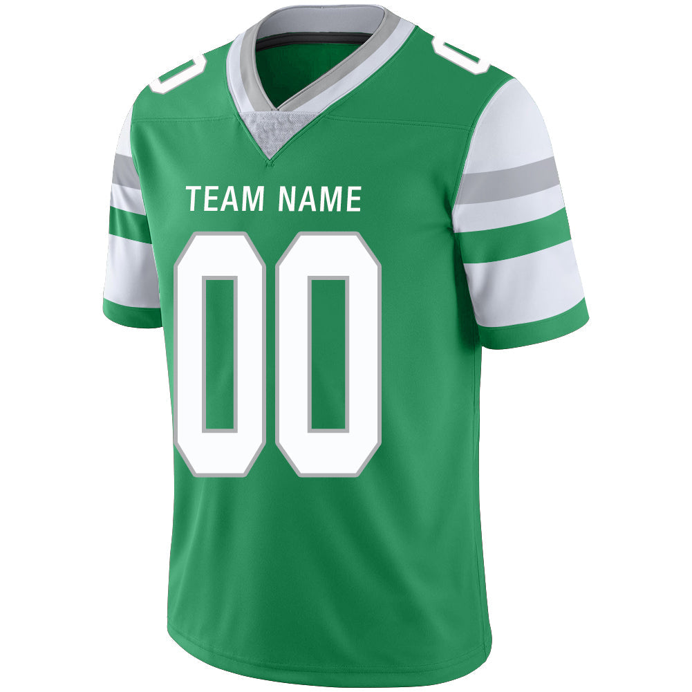 Custom green football jersey detail | GameDay Jerseys