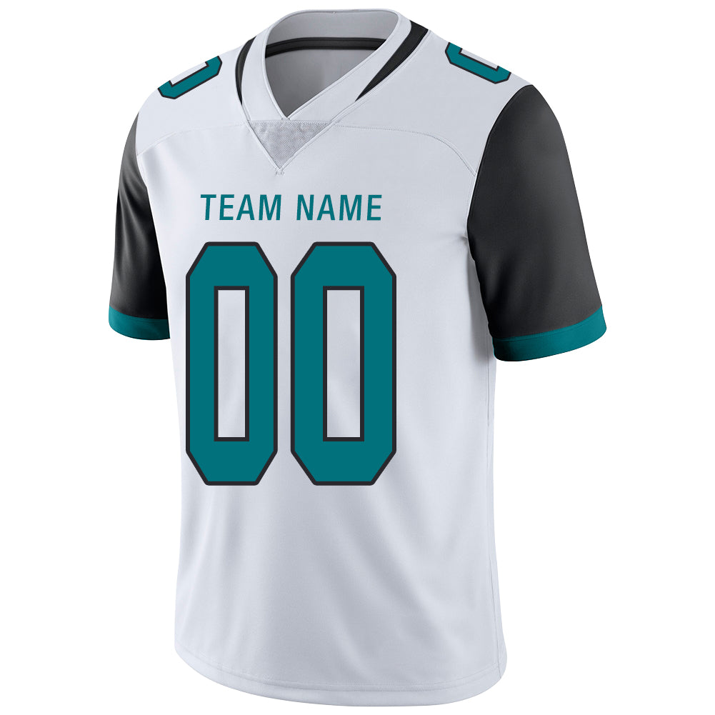 Custom white football jersey detail | GameDay Jerseys
