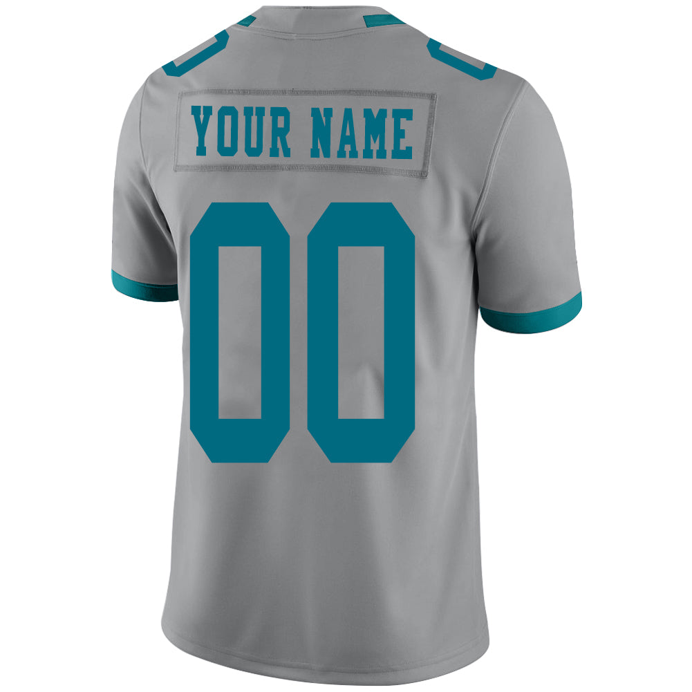 Custom grey football jersey back view | GameDay Jerseys