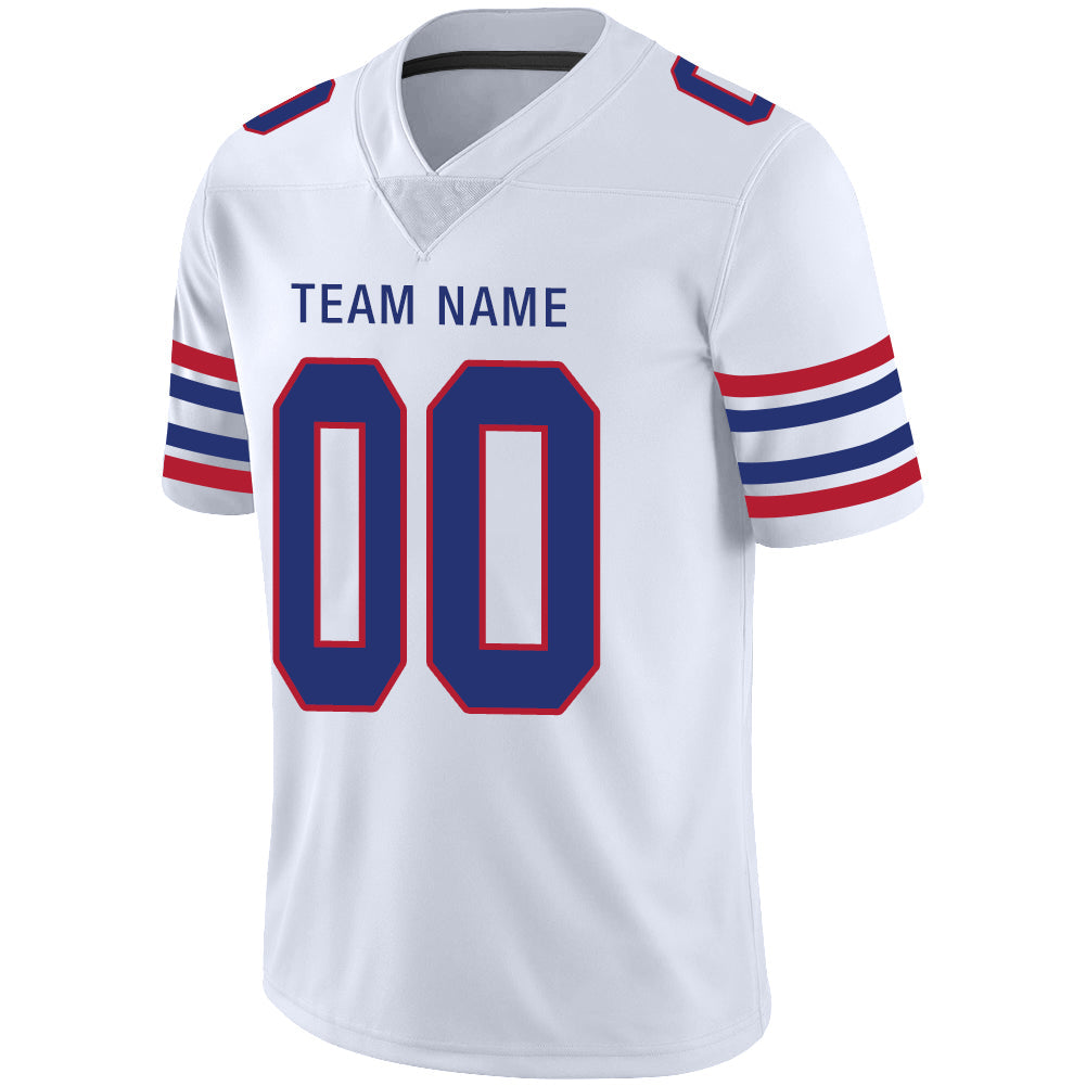 Custom white football jersey detail | GameDay Jerseys
