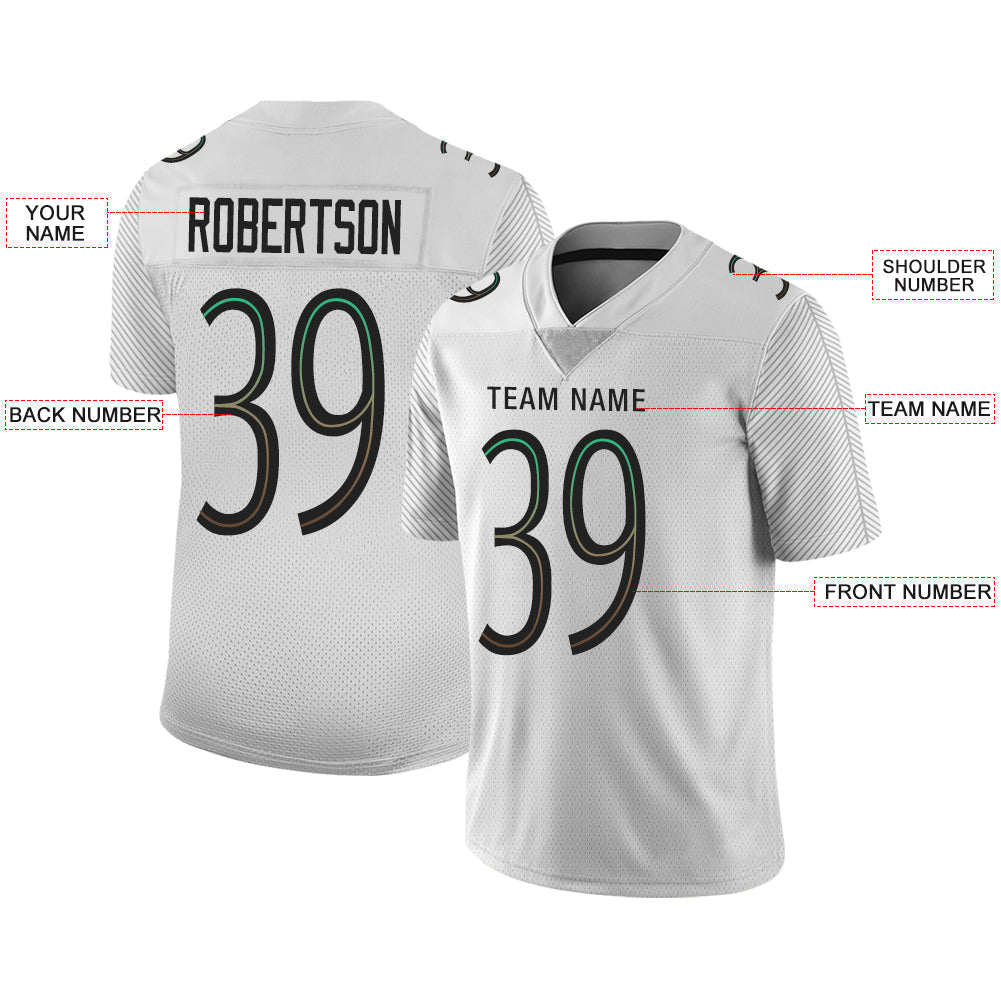 Custom white football jersey front view | GameDay Jerseys