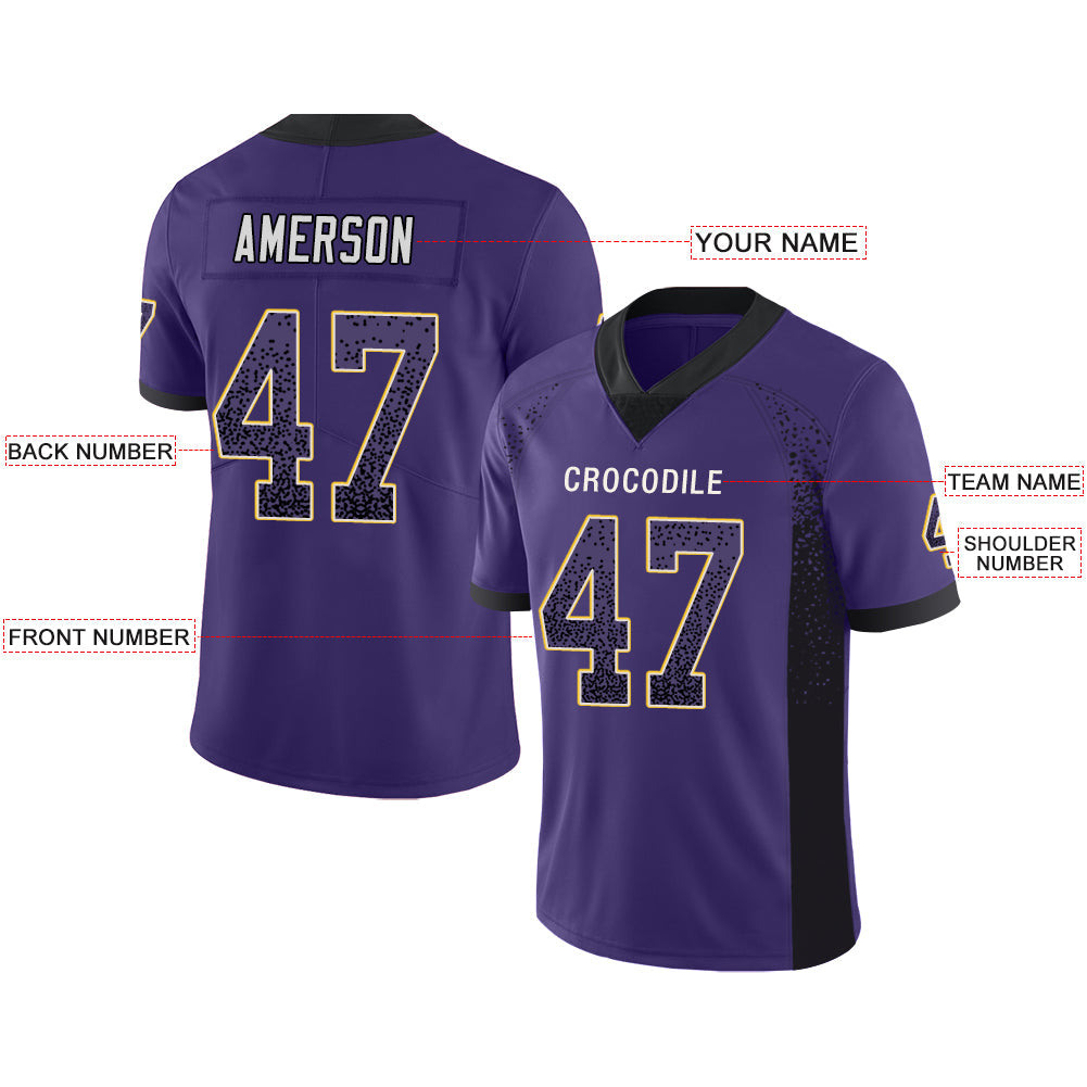 Custom purple football jersey front view | GameDay Jerseys