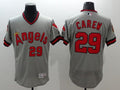 Custom Fan-Made Rod Carew Cooperstown Los Angeles Angels #29 Grey Baseball Jersey