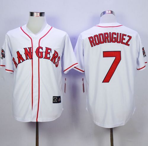 Custom Fan-Made Ivan Rodriguez Worn Signed Los Angeles Angels #7 White 1995 Baseball Jersey