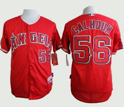 Custom Fan-Made Kole Calhoun Los Angeles Angels #56 Red Baseball Jersey