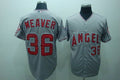 Custom Fan-Made Weaver Jered Los Angeles Angels #36 Grey 2010 All-Star Edition Baseball Jersey