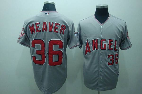 Custom Fan-Made Weaver Jered Los Angeles Angels #36 Grey 2010 All-Star Edition Baseball Jersey