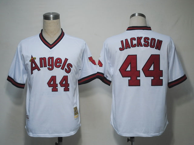 Custom Fan-Made Reggie Jackson Los Angeles Angels #44 White Baseball Jersey