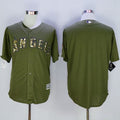 Custom Fan-Made Camo Green Los Angeles Angels Baseball Jersey Los Angeles Angels Green Baseball Jersey