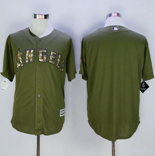Custom Fan-Made Camo Green Los Angeles Angels Baseball Jersey Los Angeles Angels Green Baseball Jersey