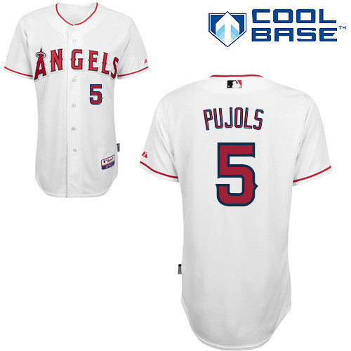 Custom Fan-Made Albert Pujols Los Angeles Angels #5 White Baseball Jersey