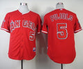 Custom Fan-Made Albert Pujols Los Angeles Angels #5 Red Baseball Jersey