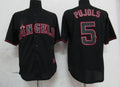 Custom Fan-Made Albert Pujols Los Angeles Angels #5 Black Baseball Jersey