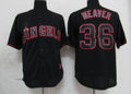 Custom Fan-Made Jered Weaver Los Angeles Angels #36 Black Baseball Jersey