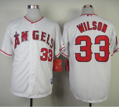 Custom Fan-Made C.J. Wilson Los Angeles Angels #33 White Baseball Jersey