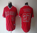 Custom Fan-Made Mike Trout Los Angeles Angels #27 Red Baseball Jersey