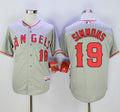 Custom Fan-Made Andrelton Simmons Los Angeles Angels #19 Grey Baseball Jersey