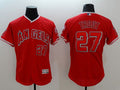 Custom Fan-Made Mike Trout Los Angeles Angels #27 Red Baseball Jersey